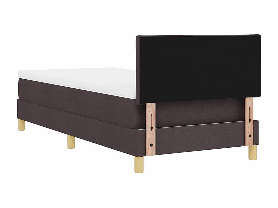 LED Boxspringbett mit Kopfteil Dunkelbraun 90 x 200 cm Stoff