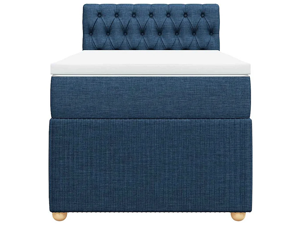 Boxspring met matras stof blauw 100x200 cm
