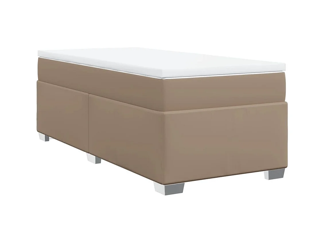 Boxspringbett mit Matratze Cappuccino-Braun 90x190cm Kunstleder