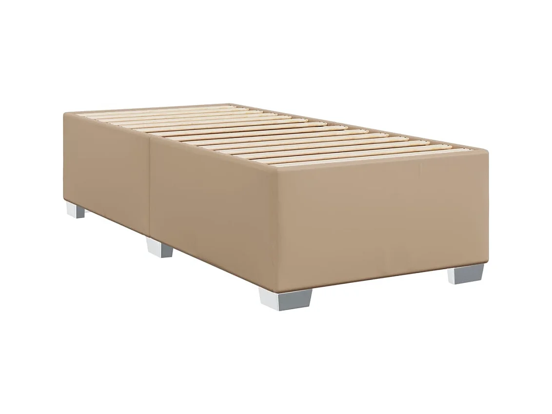 Boxspringbett mit Matratze Cappuccino-Braun 90x190cm Kunstleder