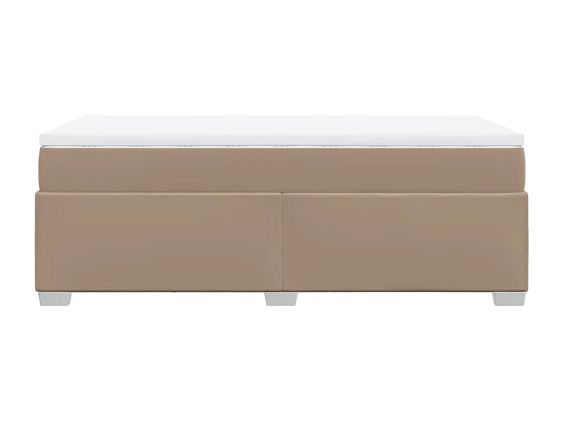 Cama com molas/colchão 90x190 cm couro artificial cappuccino