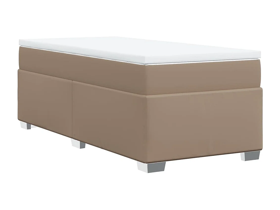 Cama com molas/colchão 90x190 cm couro artificial cappuccino