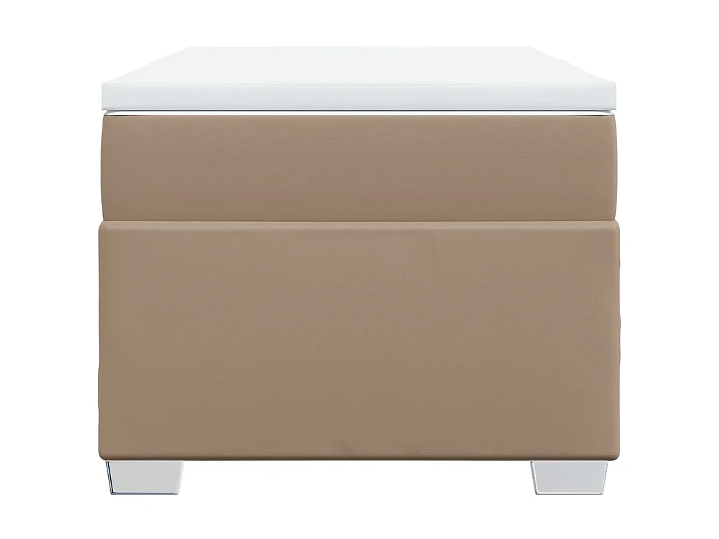 Cama box spring con colchón cuero sintético capuchino 90x190 cm