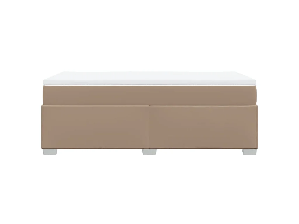 Cama box spring con colchón cuero sintético capuchino 90x190 cm