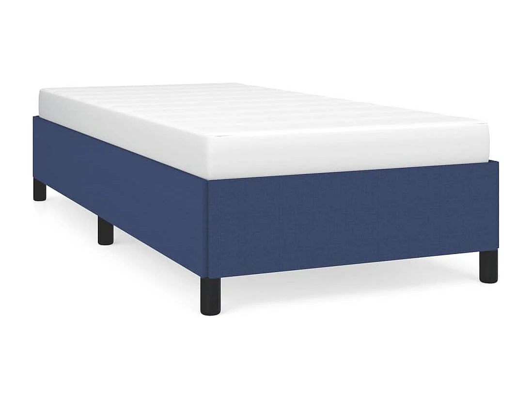 Cadre de lit sans matelas bleu 90x200 cm tissu