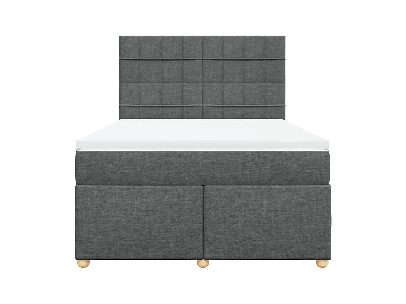 Sommier à lattes de lit avec matelas Gris foncé 140x190cm Tissu