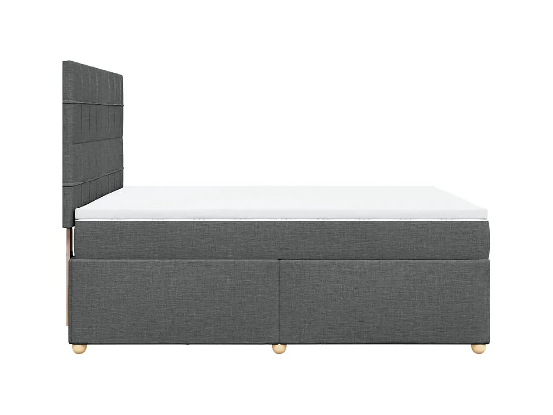 Sommier à lattes de lit avec matelas Gris foncé 140x190cm Tissu