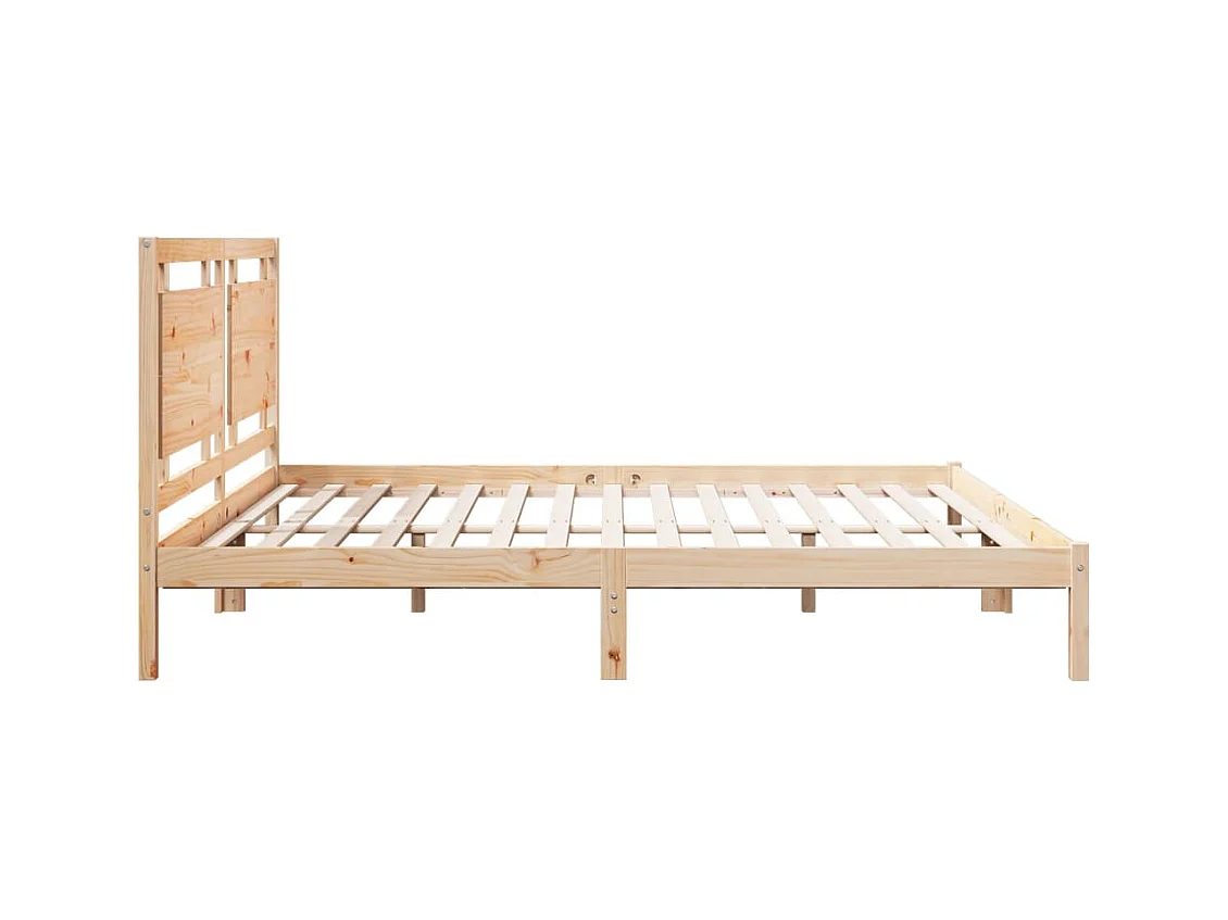 Cadre de lit extra long sans matelas 180x220 cm bois massif
