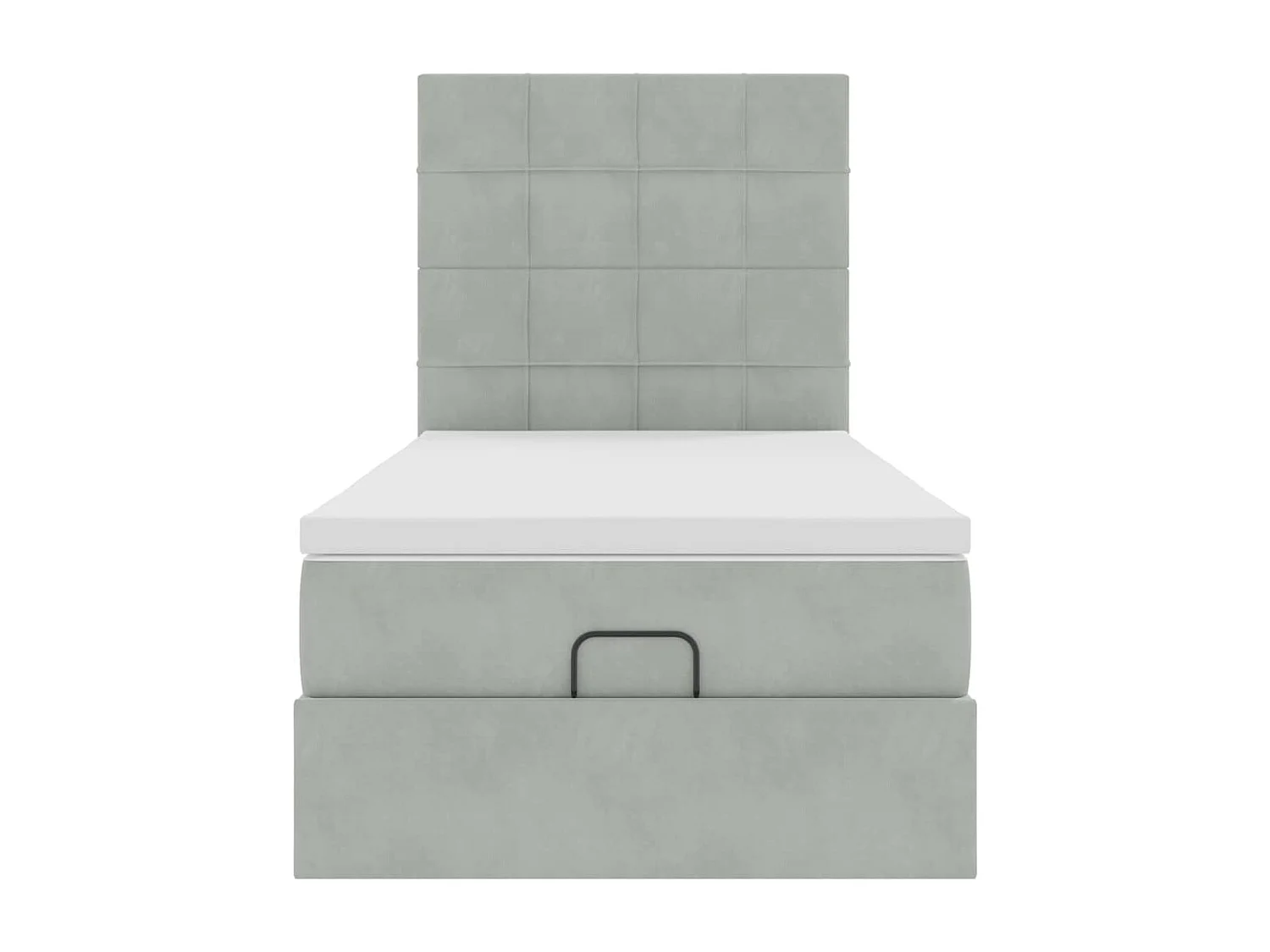 Ottoman-Bett mit Matratzen & LEDs Hellgrau 100x200 cm Samt