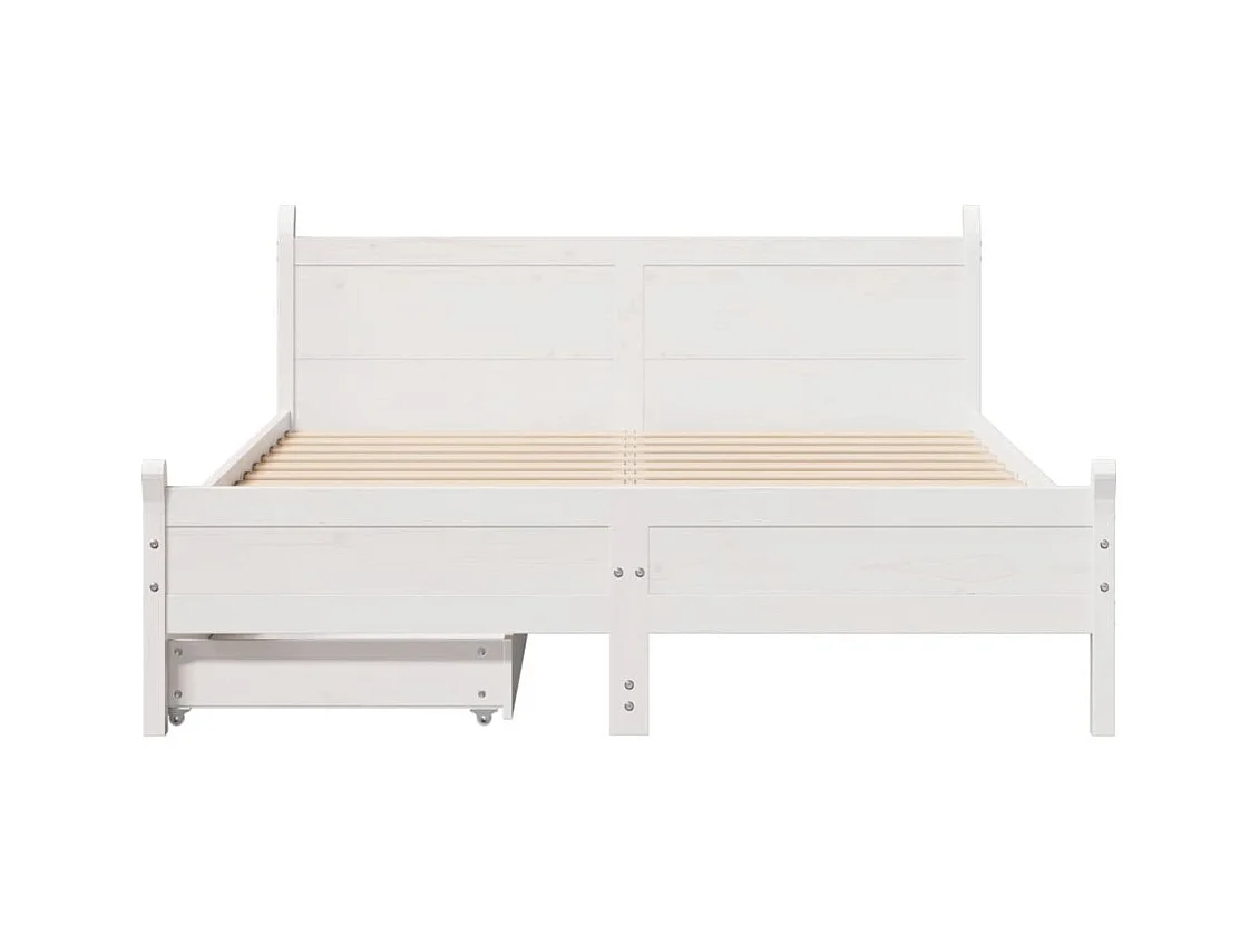 Cadre de lit sans matelas blanc 140x190 cm bois de pin massif