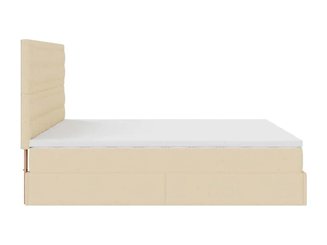 Ottoman-Bett mit Matratzen Creme 180x200 cm Stoff