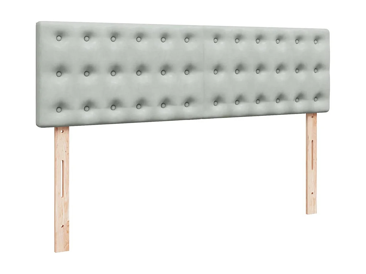 Cadre de lit ottoman et matelas gris clair 160x200cm velours