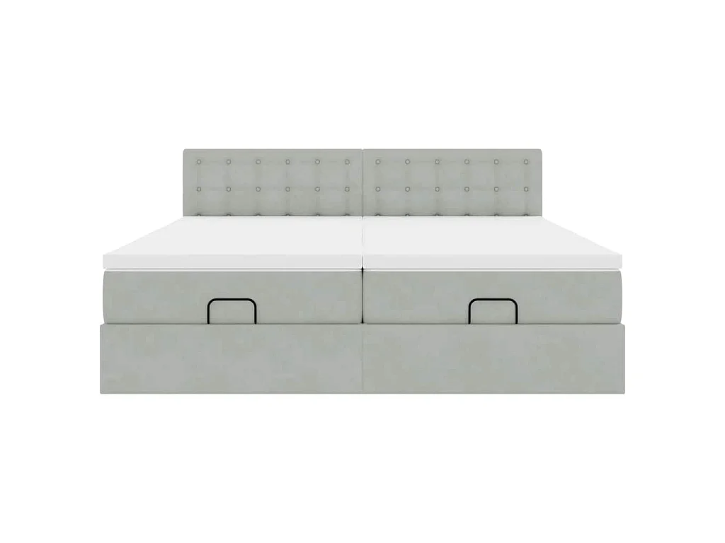 Struttura Letto Pouf con Materassi 160x200 cm in Velluto