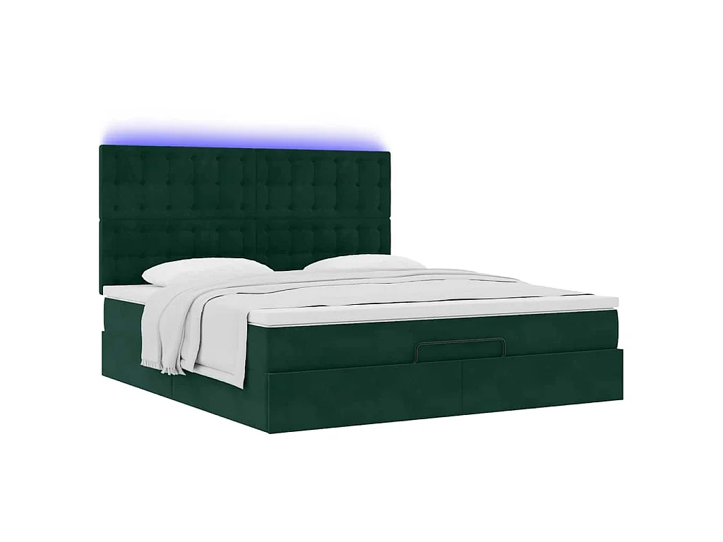 Ottoman bed met matrassen en LED's 160x200cm fluweel