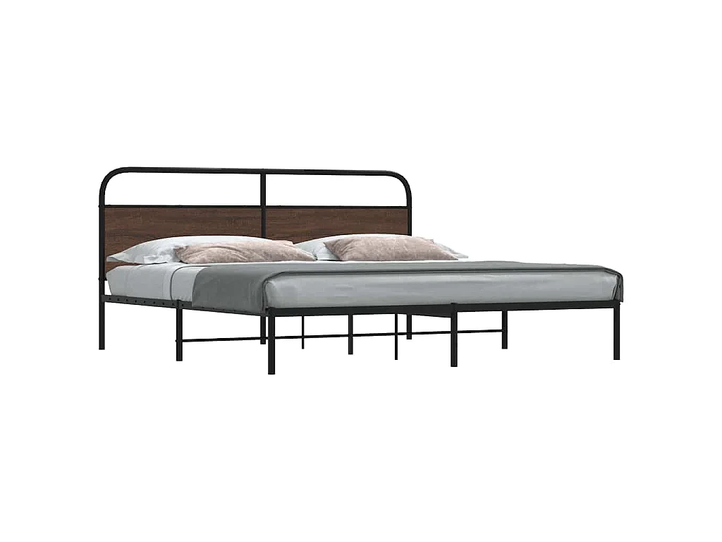 Bedframe zonder matras metaal bruin eikenkleur 180x200 cm