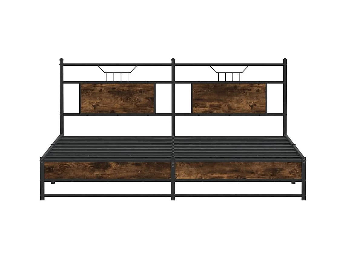 Bettgestell ohne Matratze Räuchereiche 160x200 cm Holzwerkstoff