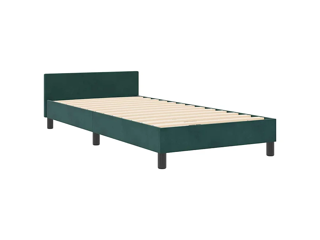 Cama tipo Box Spring Verde oscuro 90 x 190 cm Terciopelo