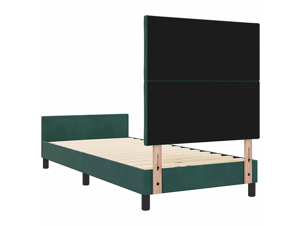Cama tipo Box Spring Verde oscuro 90 x 190 cm Terciopelo