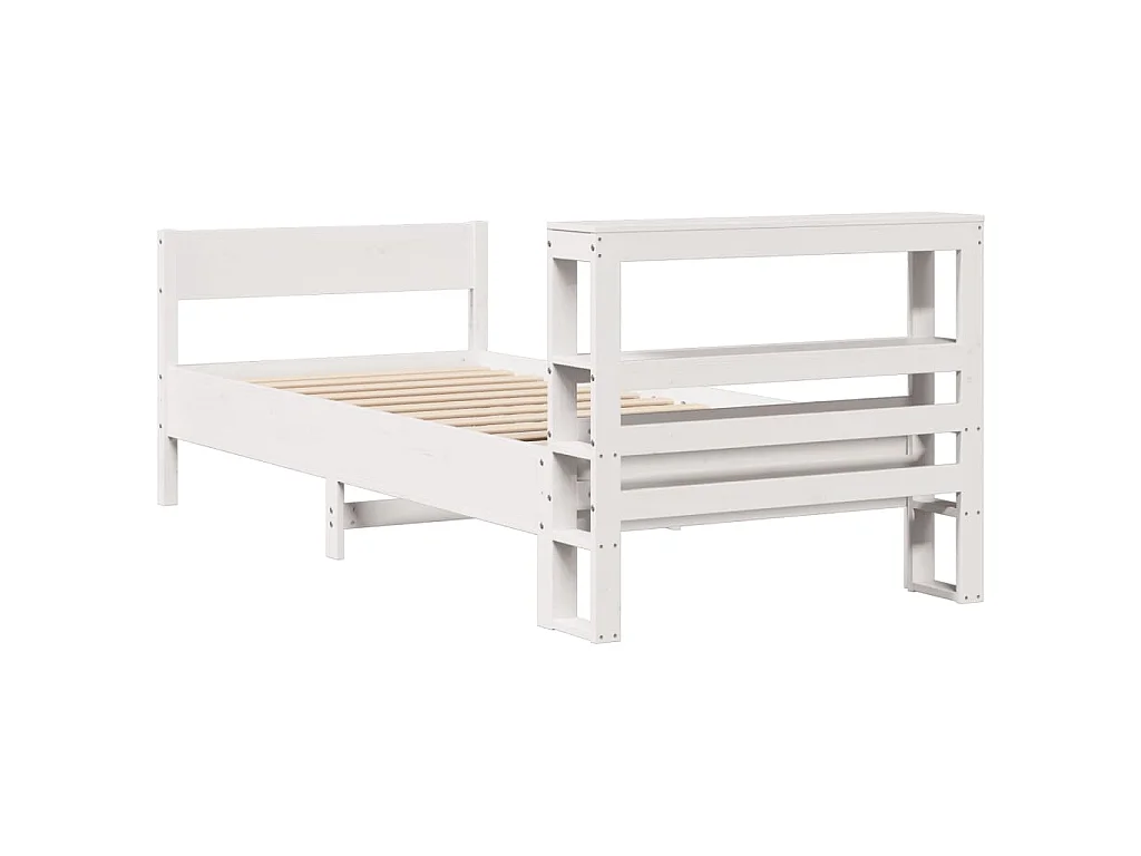 Bedframe zonder matras massief grenenhout wit 90x190 cm