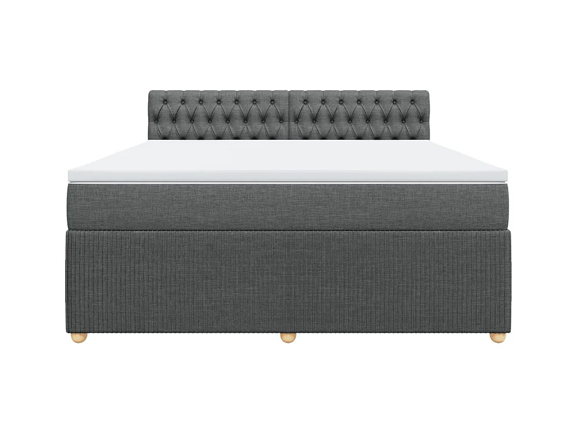 Giroletto a Molle con Materasso Grigio Scuro 180x200 cm Tessuto