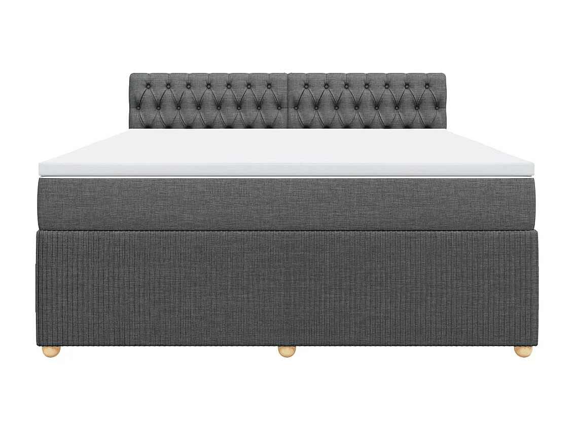 Sommier à lattes de lit avec matelas Gris foncé 180x200cm Tissu