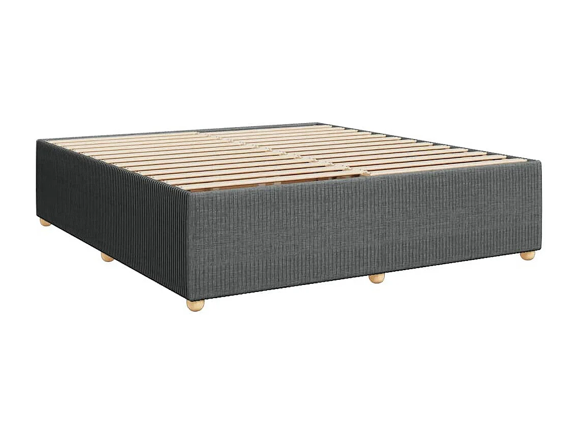Sommier à lattes de lit avec matelas Gris foncé 180x200cm Tissu