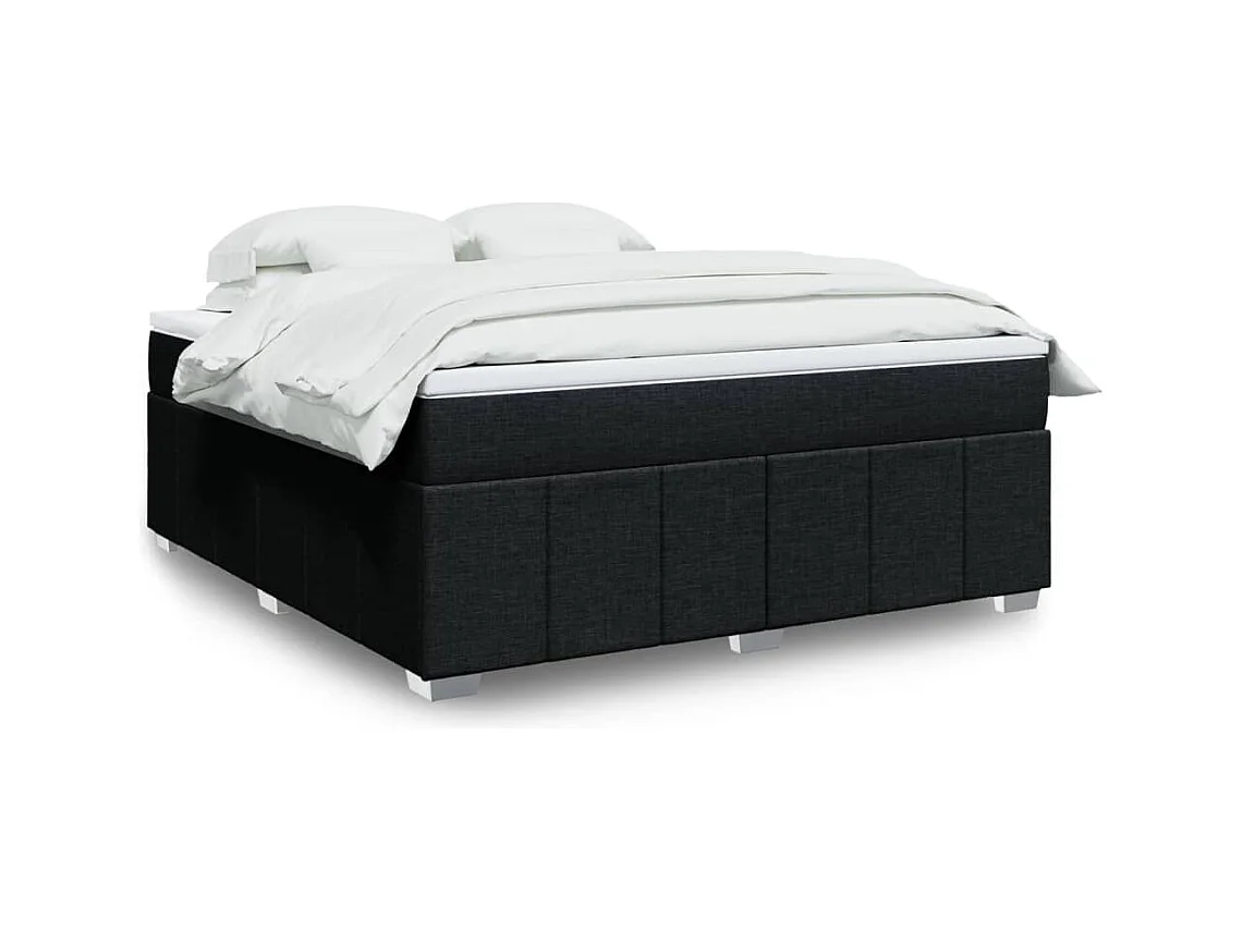 Boxspring met matras stof zwart 180x200 cm