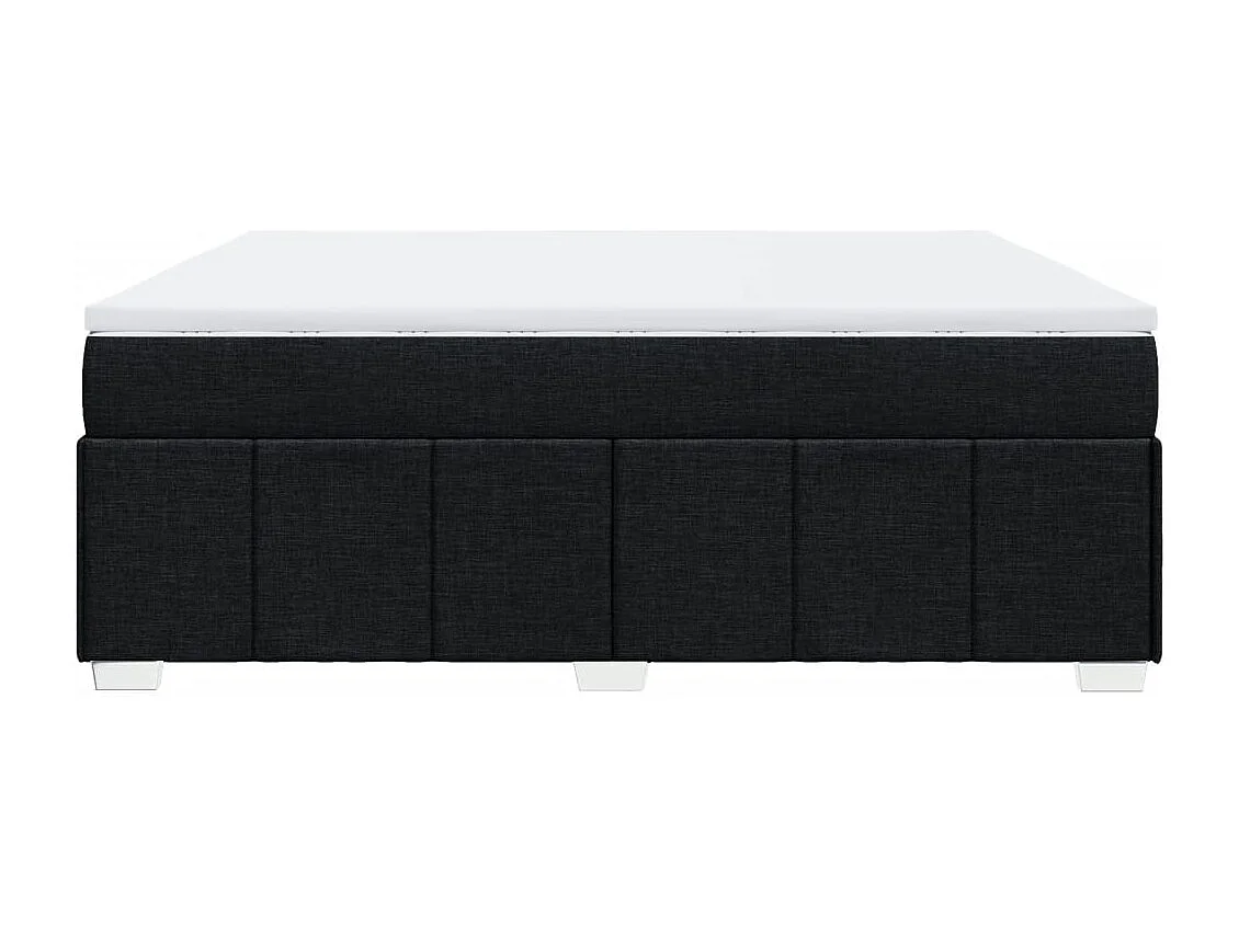 Sommier à lattes de lit avec matelas Noir 180x200 cm Tissu