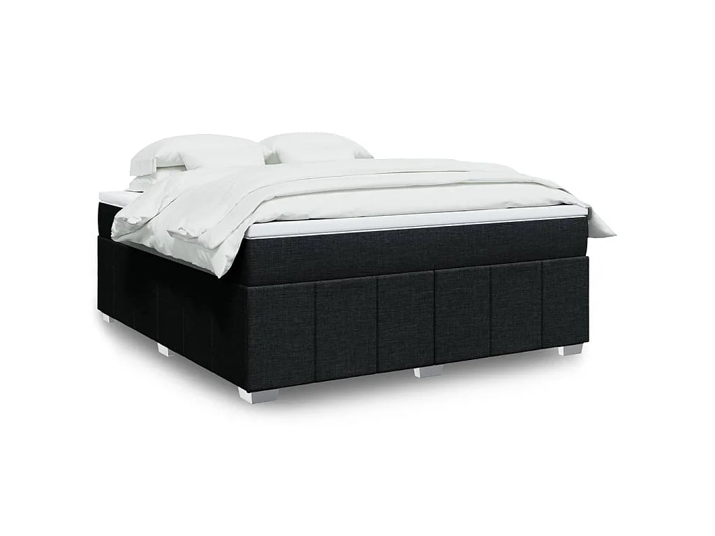 Boxspring met matras stof zwart 180x200 cm