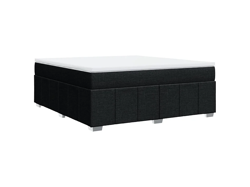 Sommier à lattes de lit avec matelas Noir 180x200 cm Tissu