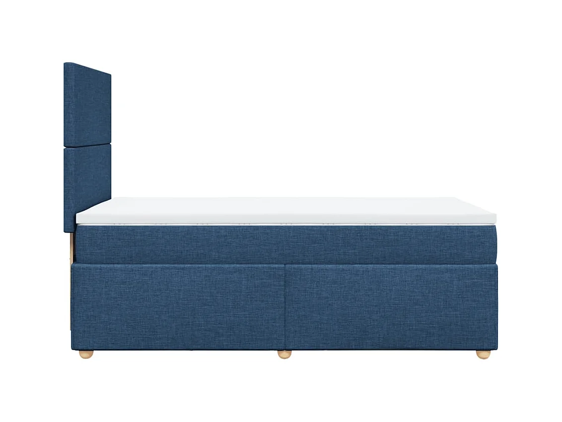 Sommier à lattes de lit avec matelas Bleu 90x200 cm Tissu