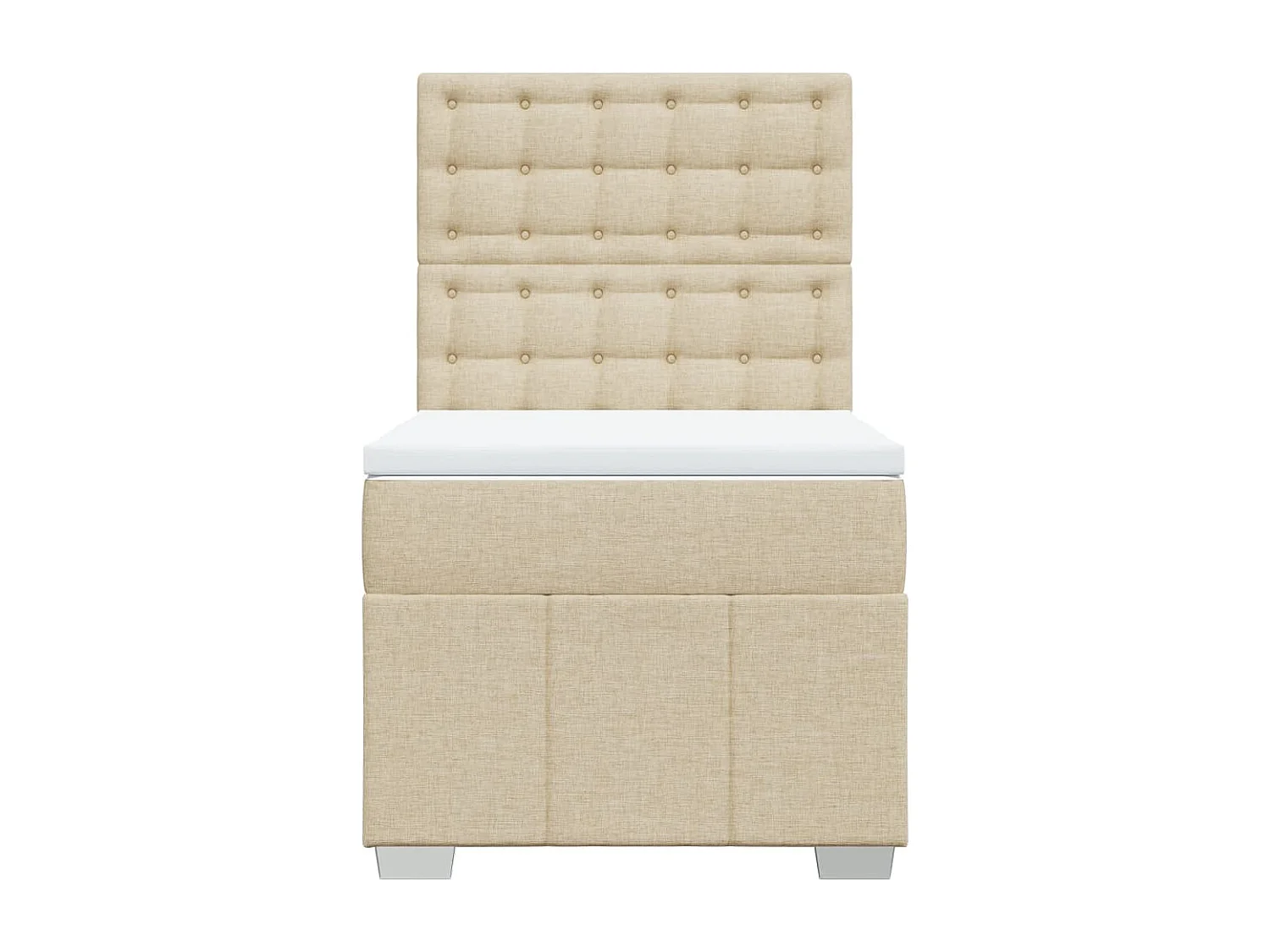 Sommier à lattes de lit avec matelas Crème 100x200 cm Tissu