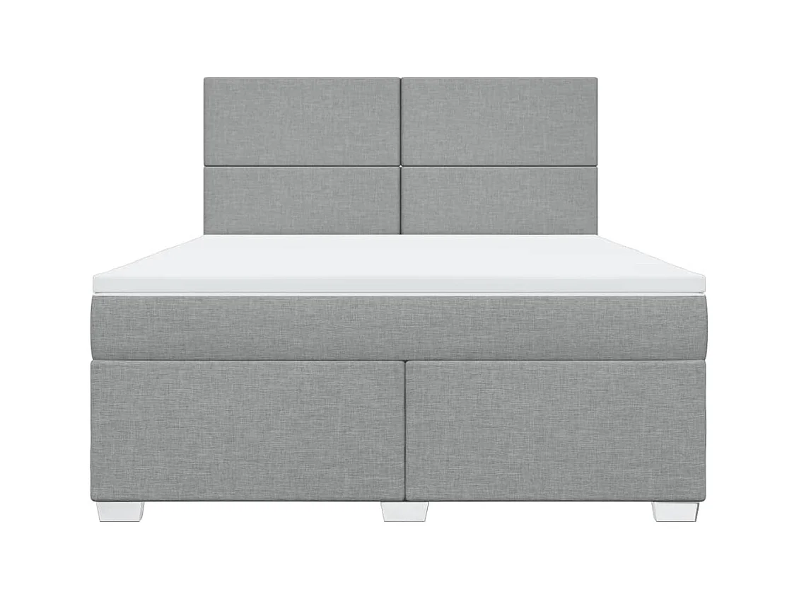 Giroletto a Molle con Materasso Grigio Chiaro180x200 cm Tessuto