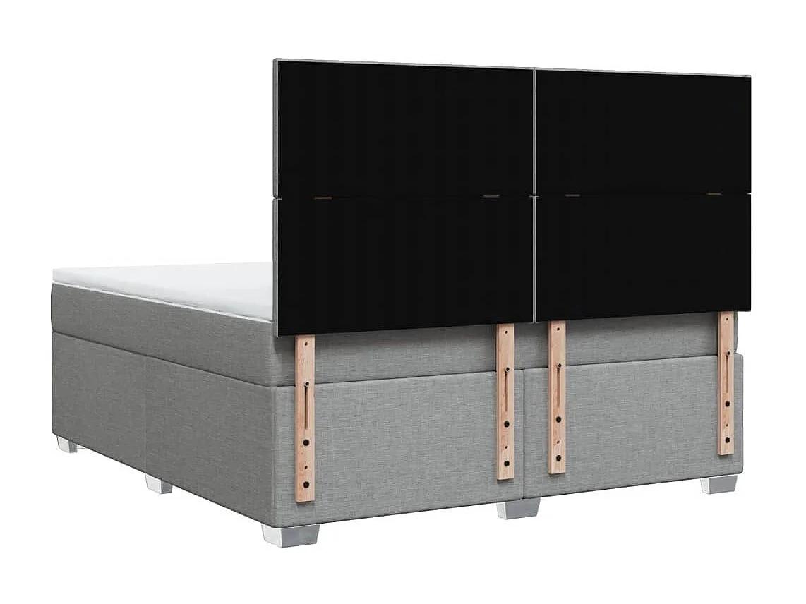 Giroletto a Molle con Materasso Grigio Chiaro180x200 cm Tessuto