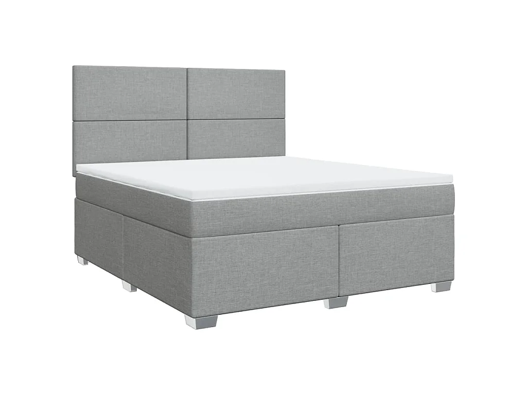 Giroletto a Molle con Materasso Grigio Chiaro180x200 cm Tessuto