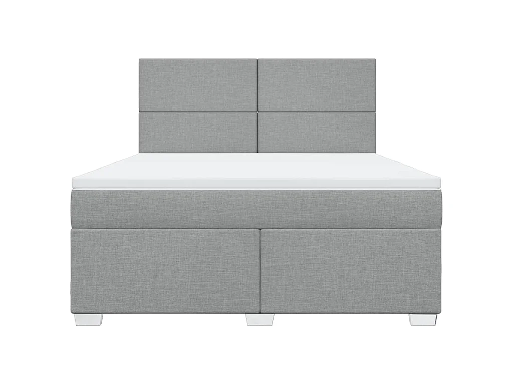Giroletto a Molle con Materasso Grigio Chiaro180x200 cm Tessuto