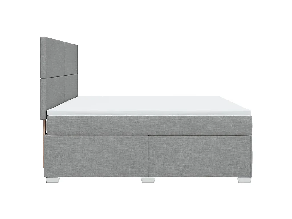 Giroletto a Molle con Materasso Grigio Chiaro180x200 cm Tessuto