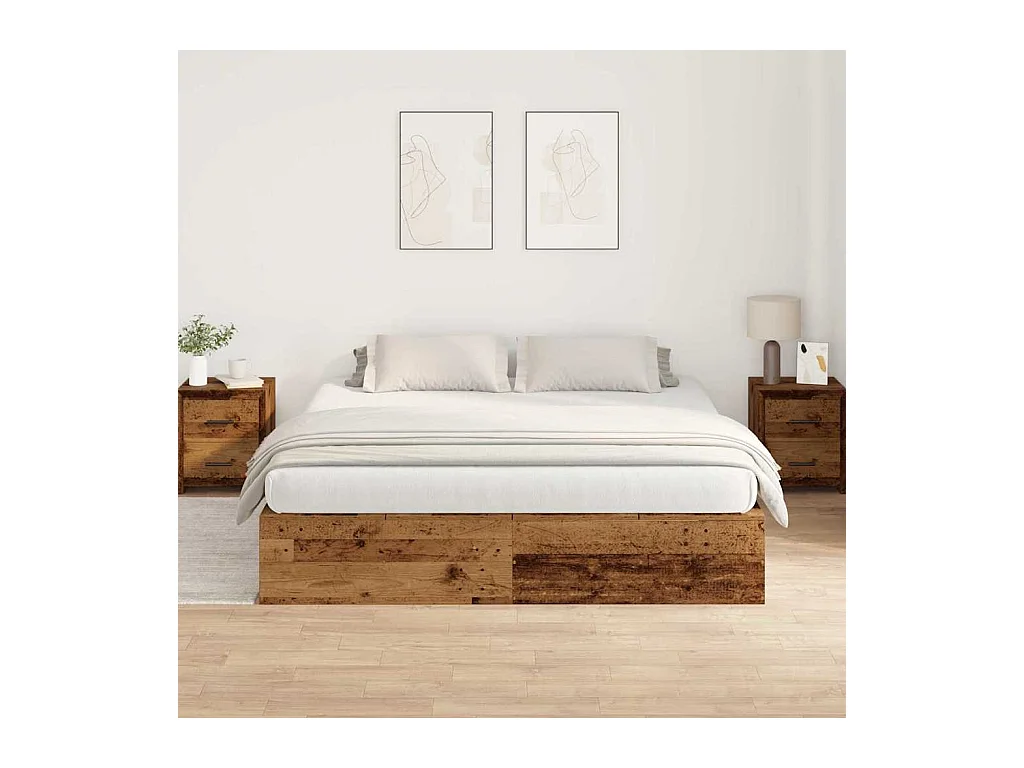 Cadre de lit Bois ancien 180 x 200 cm Bois d'ingénierie