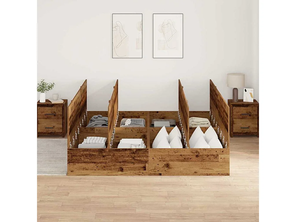 Cama con almacenamiento Madera Vieja 180 x 200 cm