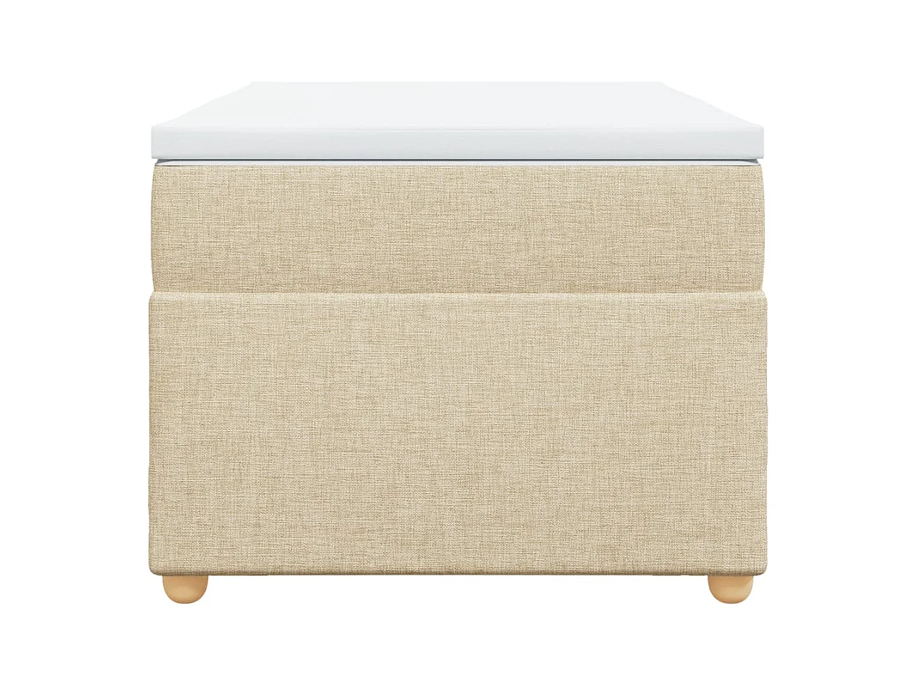 Sommier à lattes de lit avec matelas Crème 90x200 cm Tissu