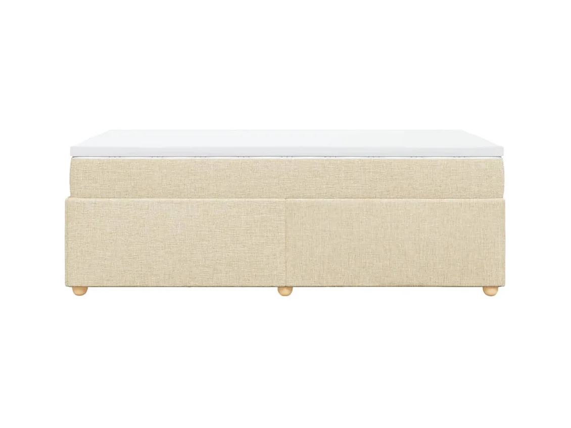 Boxspringbett mit Matratze Creme 90x200 cm Stoff