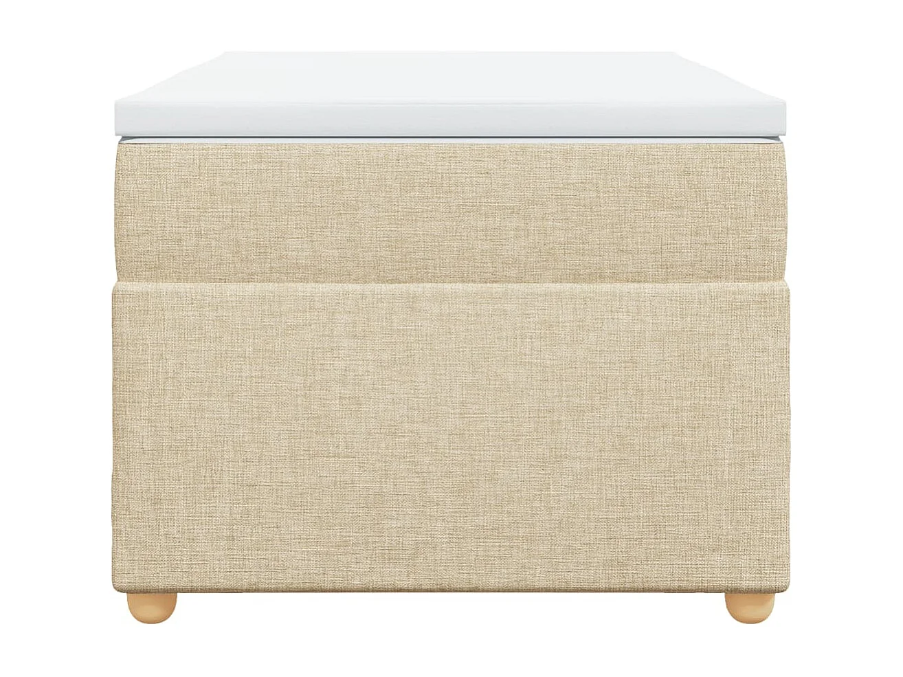 Sommier à lattes de lit avec matelas Crème 90x200 cm Tissu