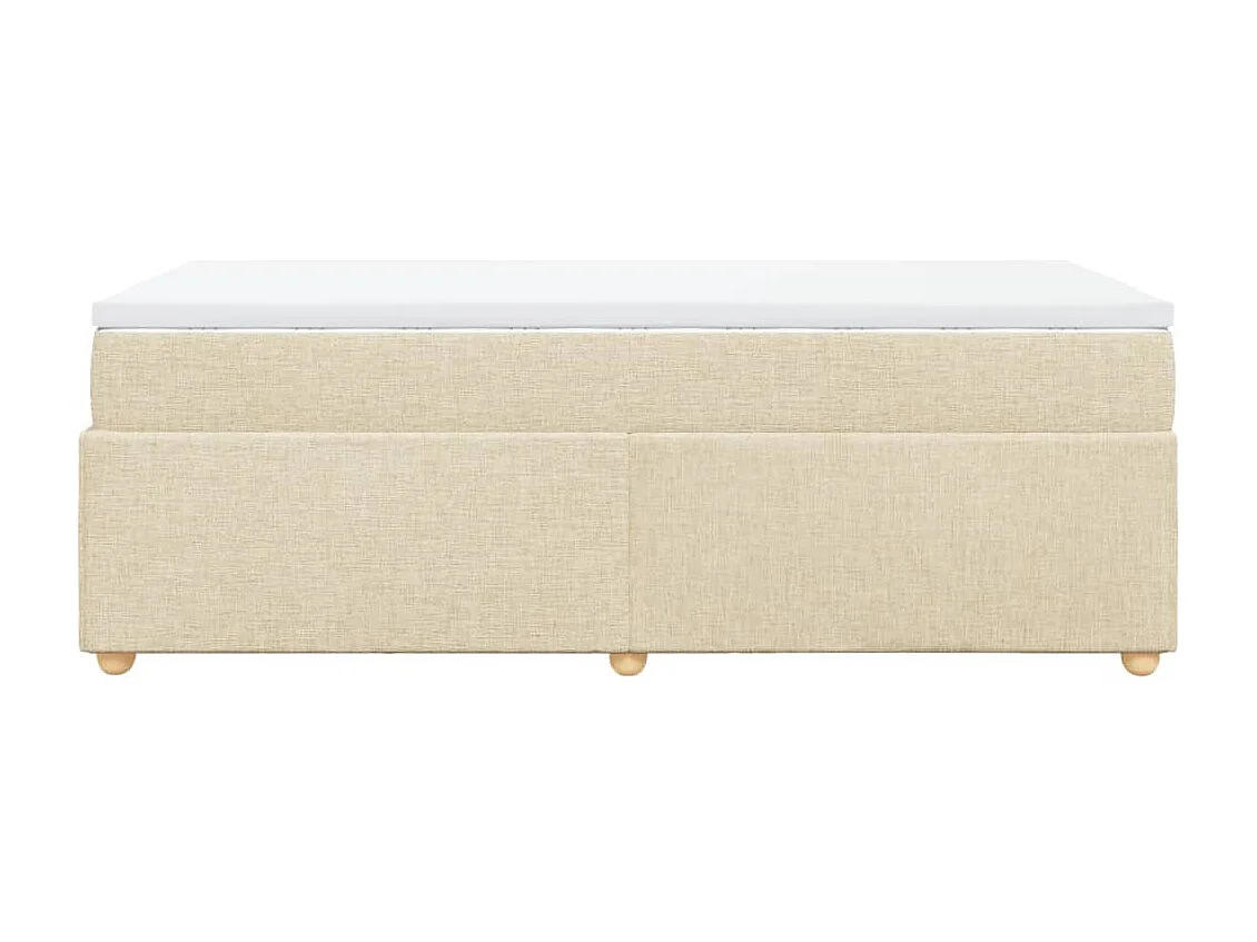 Sommier à lattes de lit avec matelas Crème 90x200 cm Tissu
