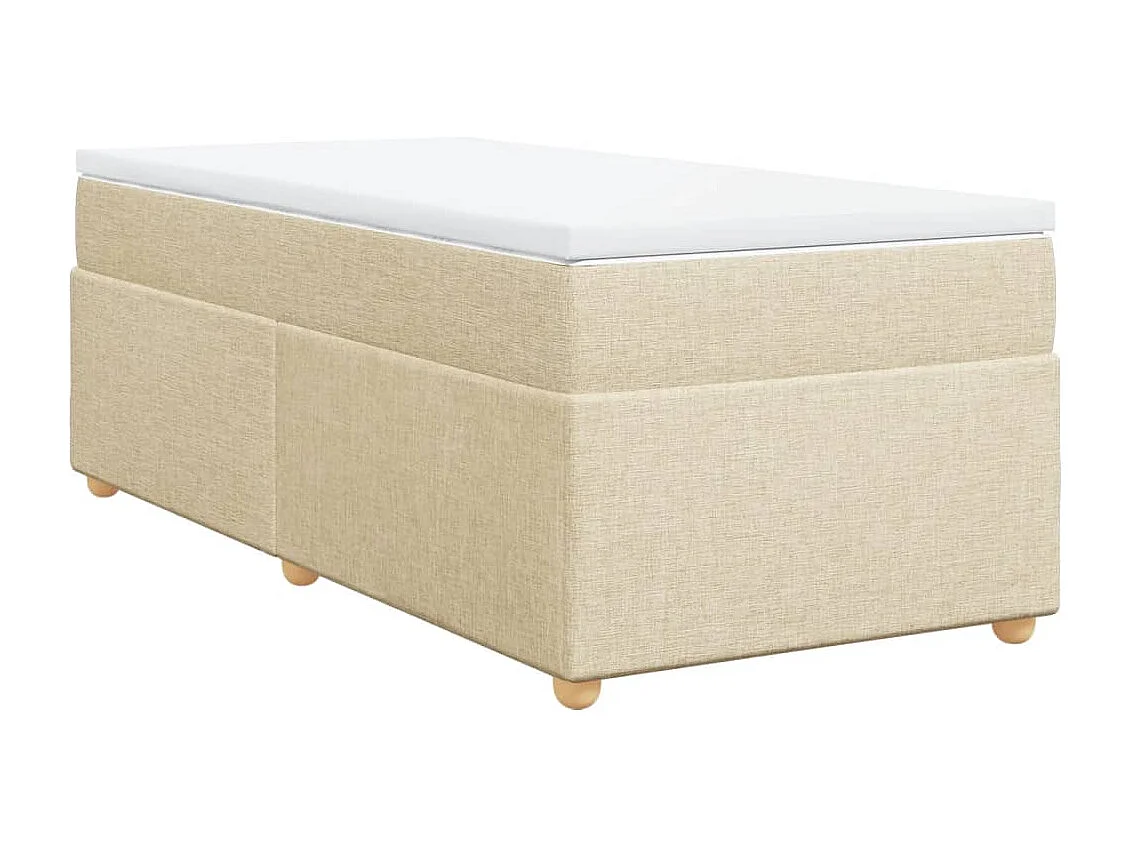 Sommier à lattes de lit avec matelas Crème 90x200 cm Tissu