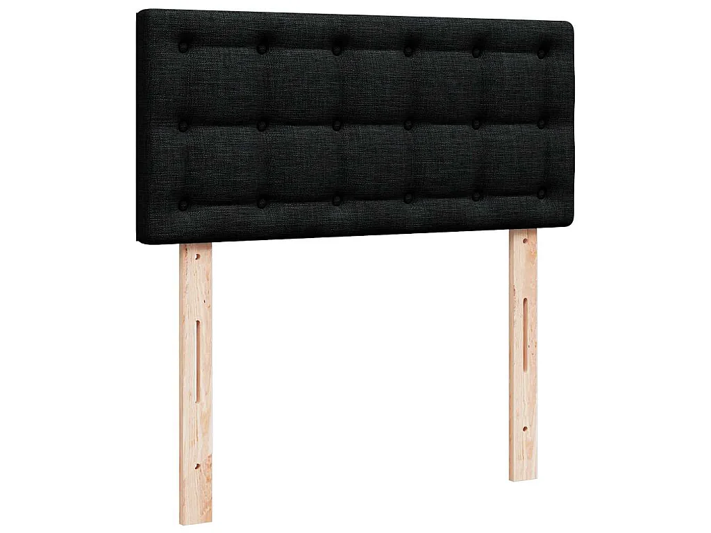 Lit ottoman avec matelas noir 100x200 cm tissu