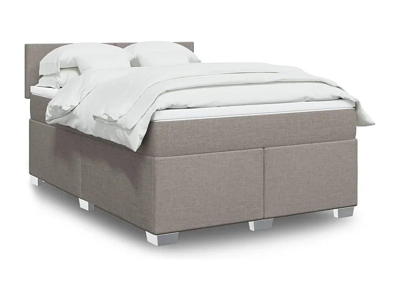 Boxspringbett mit Matratze Taupe 140x190 cm Stoff
