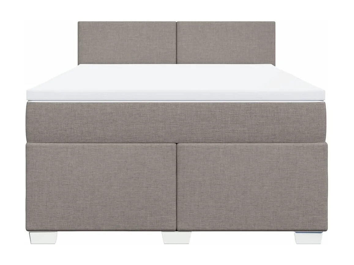 Sommier à lattes de lit avec matelas Taupe 140x190 cm Tissu
