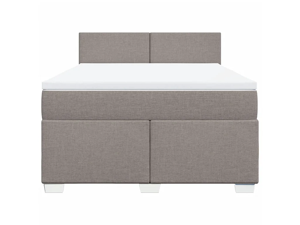 Boxspring met matras stof taupe 140x190 cm