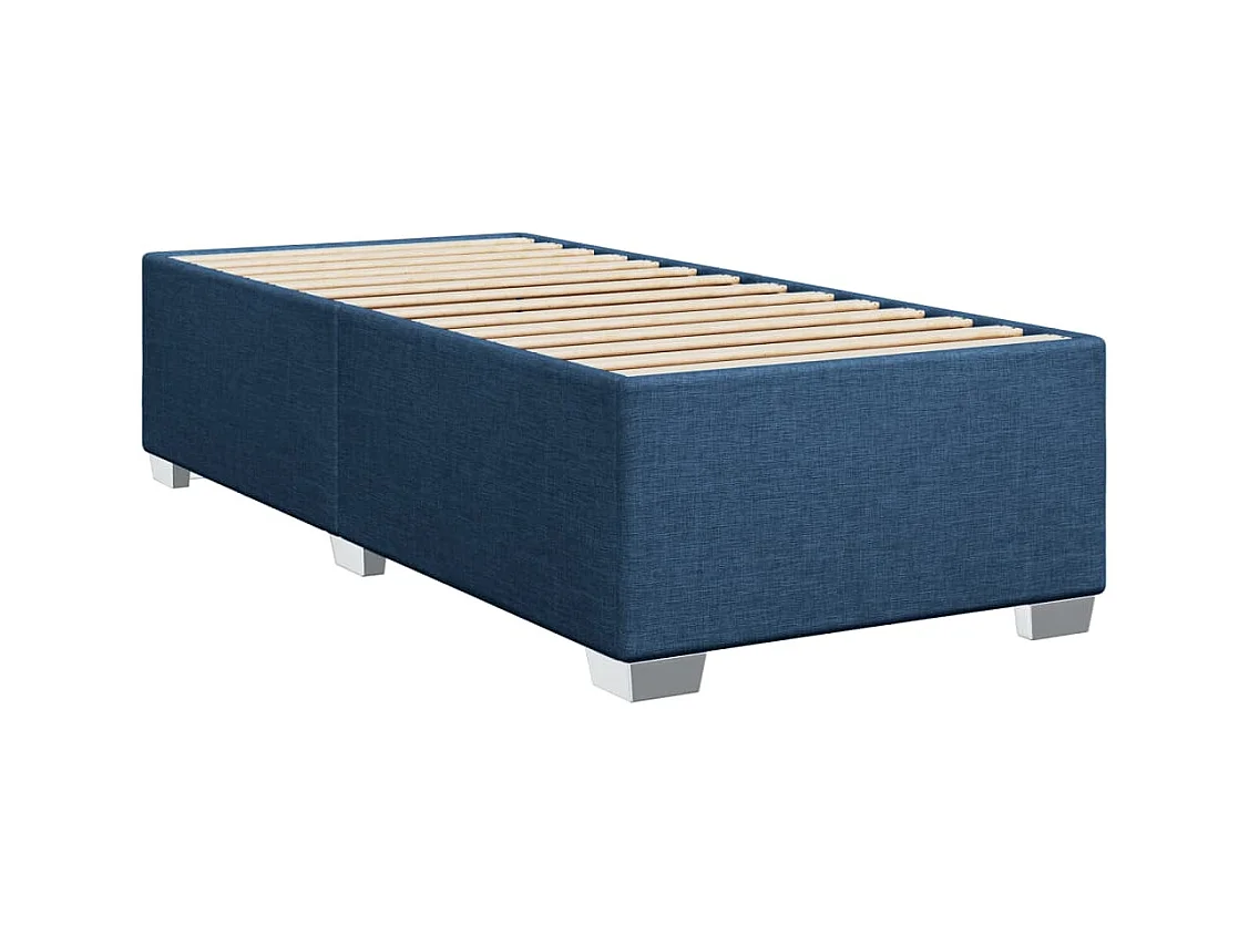 Sommier à lattes de lit avec matelas Bleu 90x200 cm Tissu