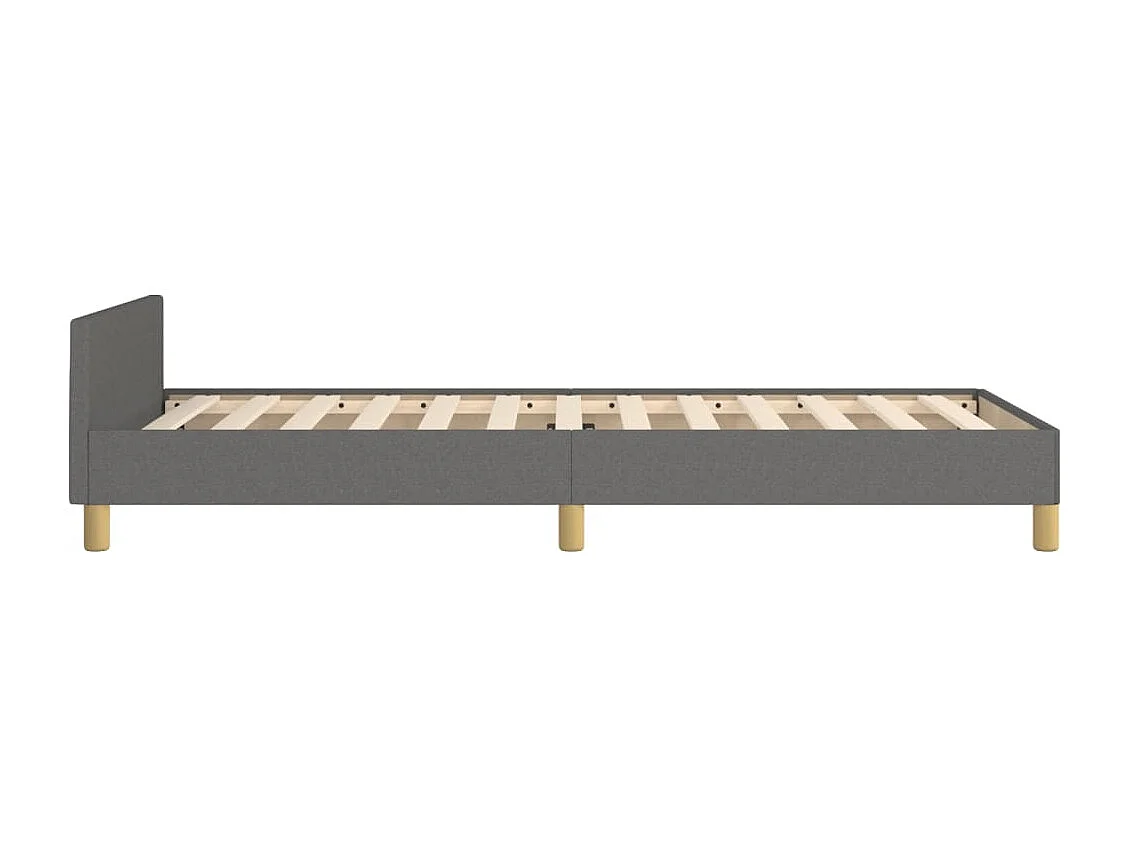 Cadre de lit sans matelas gris foncé 90x190 cm tissu